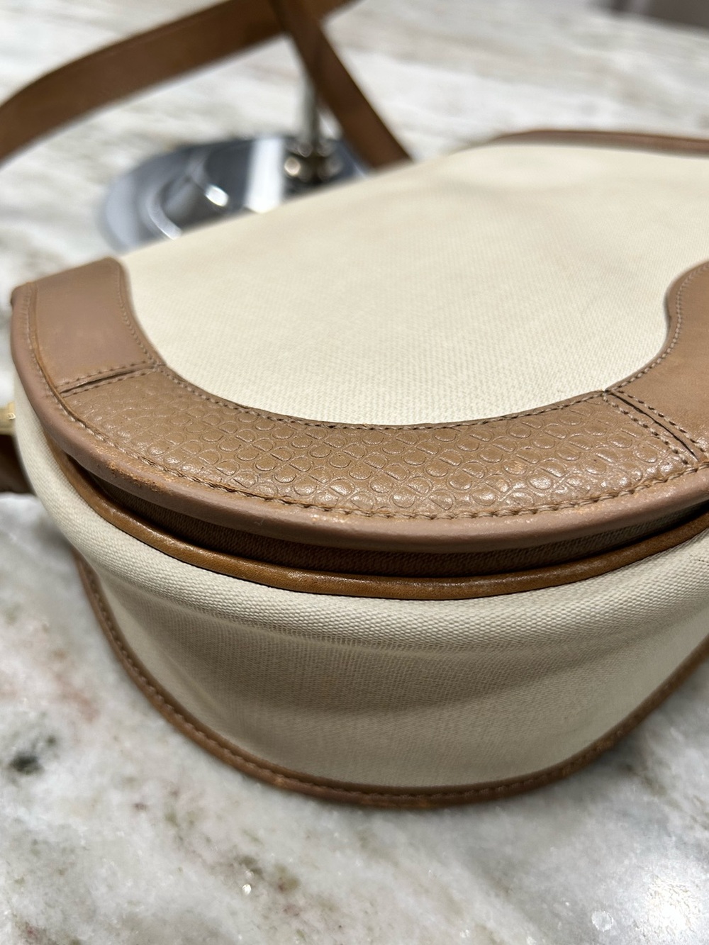 Christian Dior Cream and Brown Crossbody Saddle Bag - Picture 7 of 13